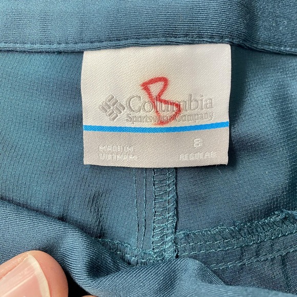 NWT Columbia Pants Womens 8 Blue Convertible Hiking Cargo UPF 40+ Stretch Trail - Picture 10 of 16